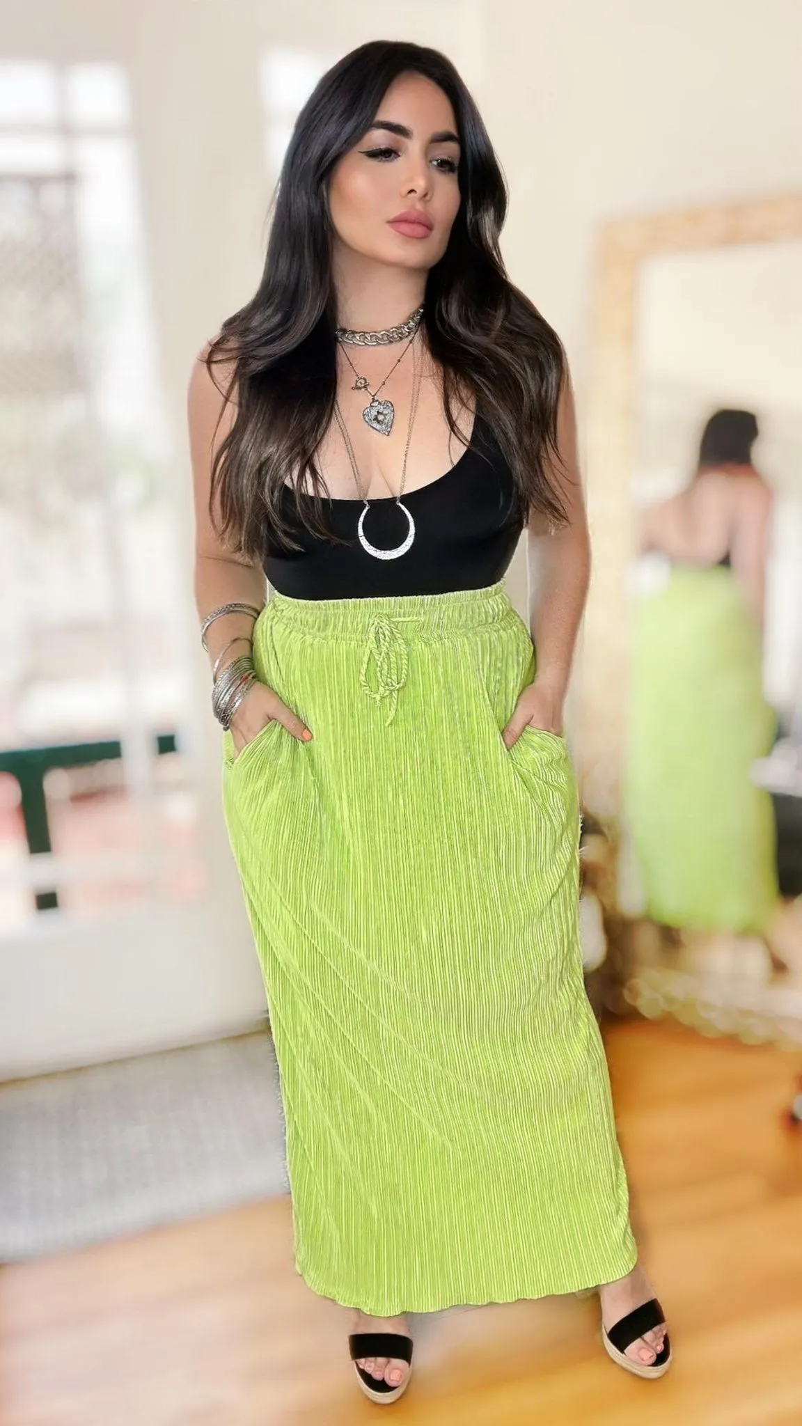The Amira Lime Skirt
