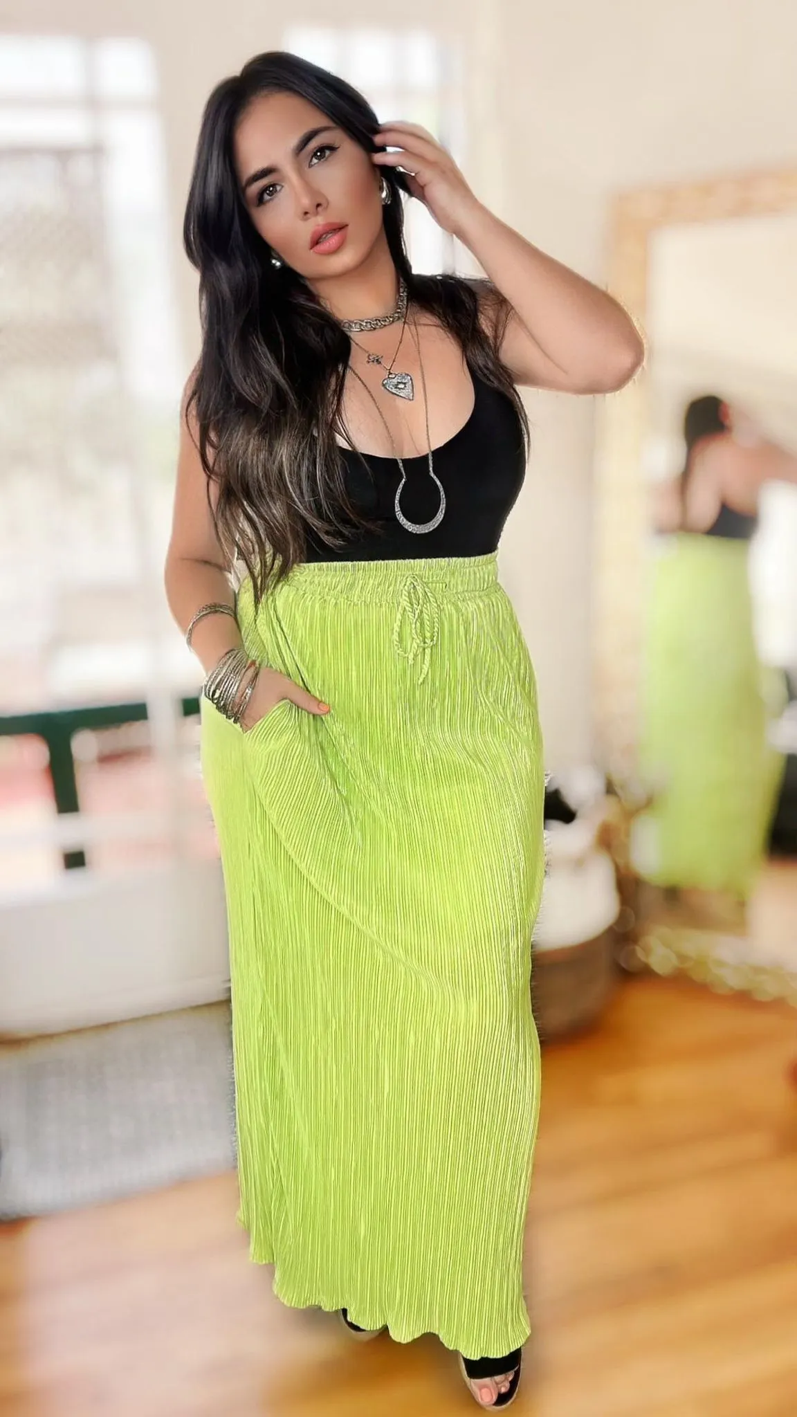 The Amira Lime Skirt