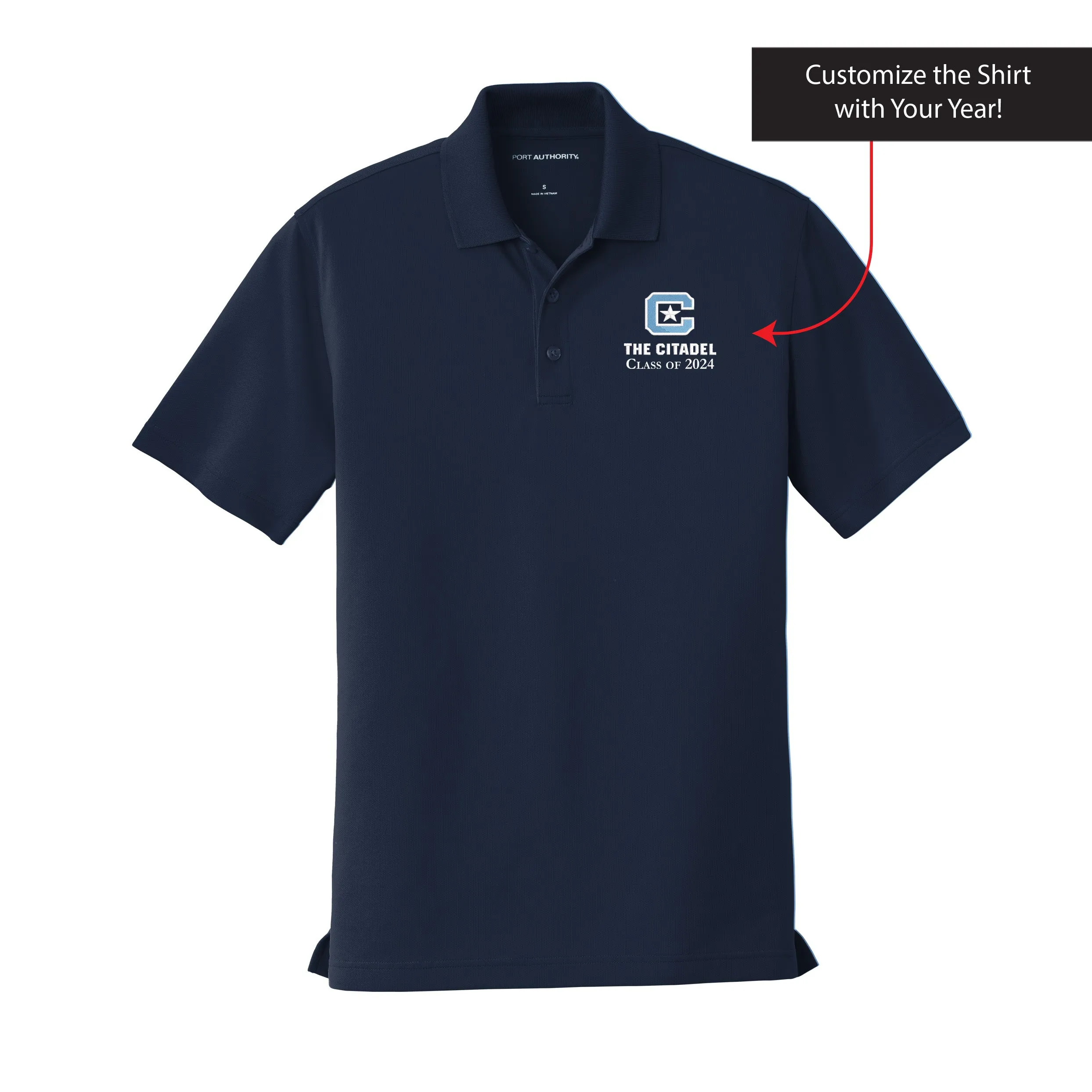 The Citadel, C Star, Customizable (Your Year), UV Micro-Mesh Polo Shirt