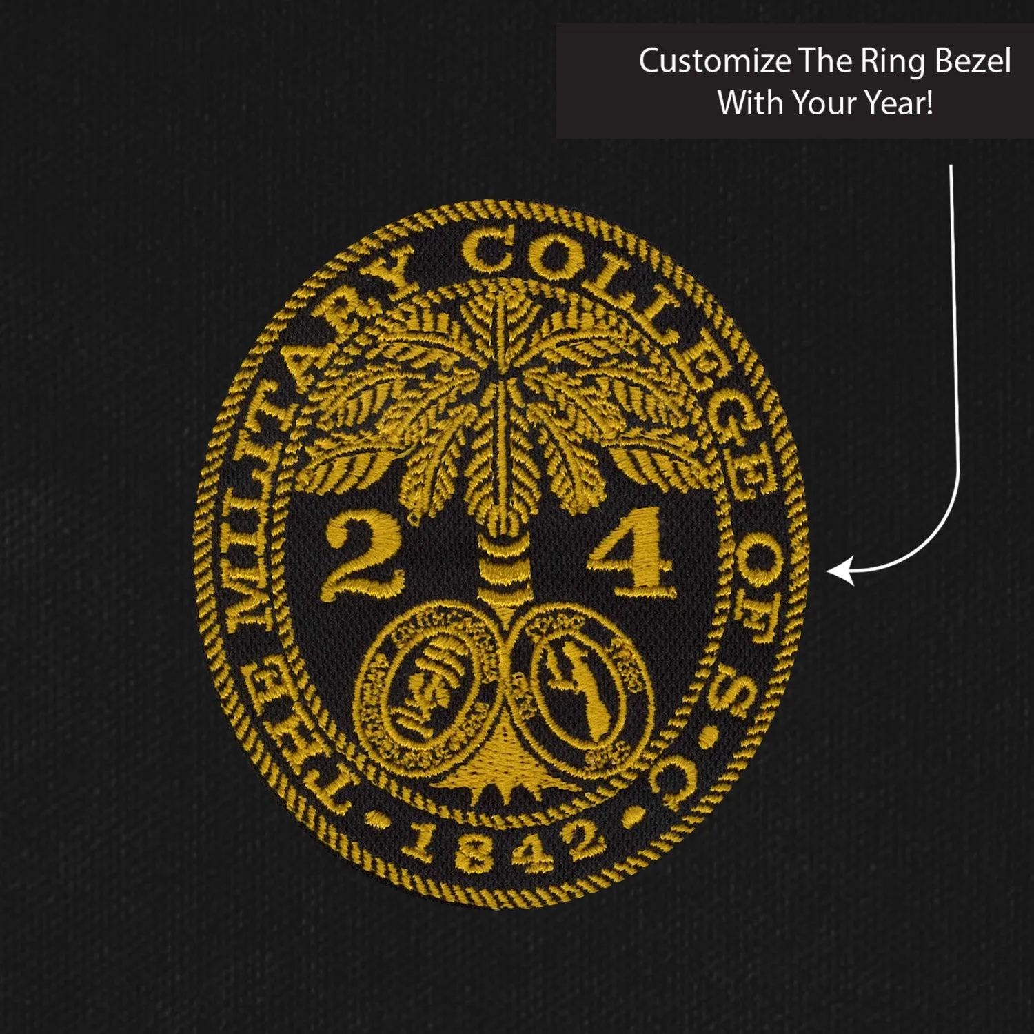 The Citadel, Customizable (Your Year) Embroidered Ring Bezel Design, UV Micro-Mesh Polo Shirt