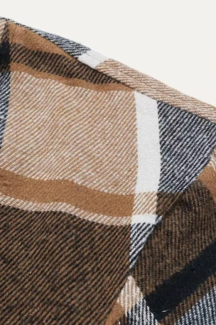 The Moment Collection Chic Classic Plaid Collared Neck Asymmetrical Zipper Shacket