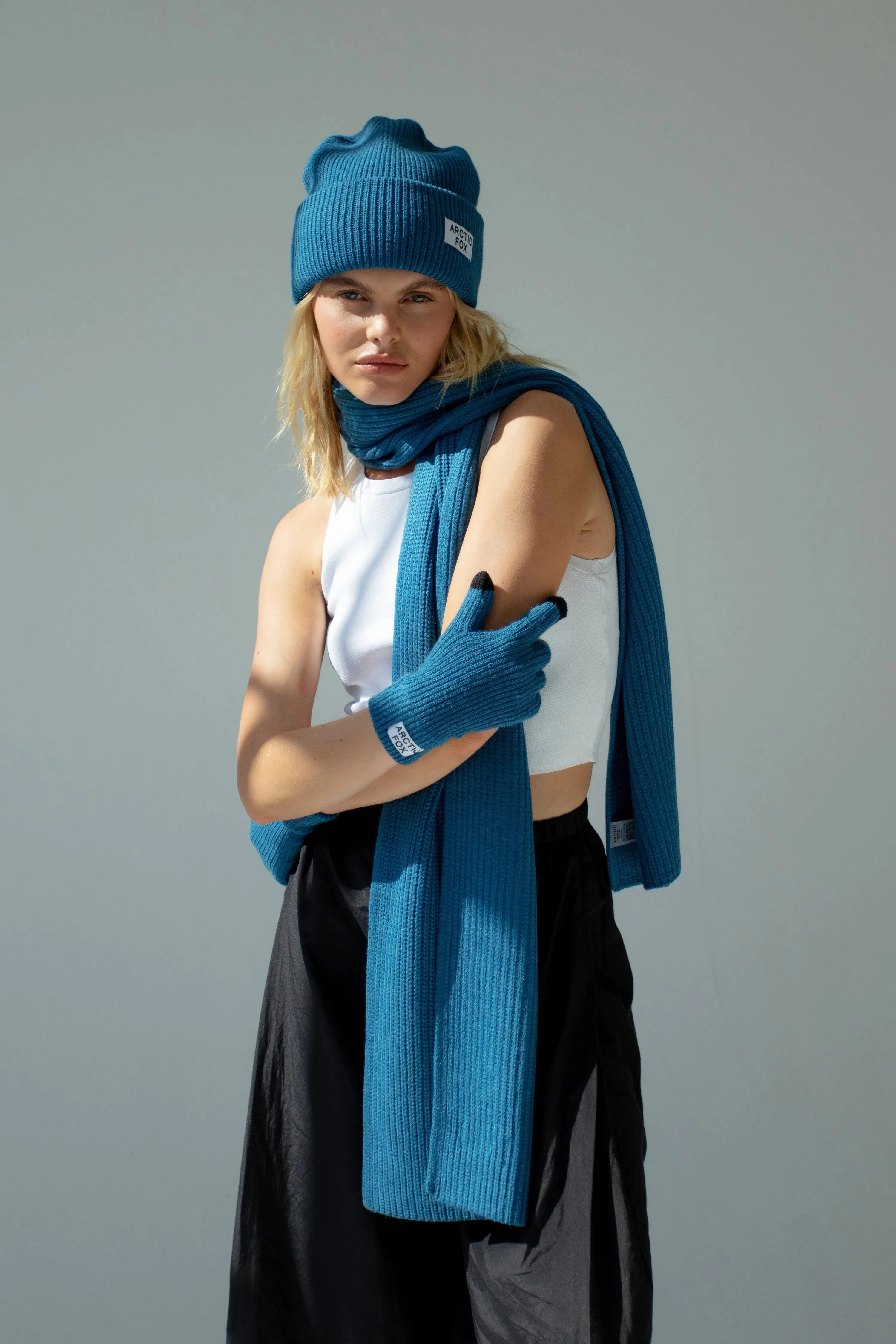 The Recycled Bottle Scarf in Ocean Blue