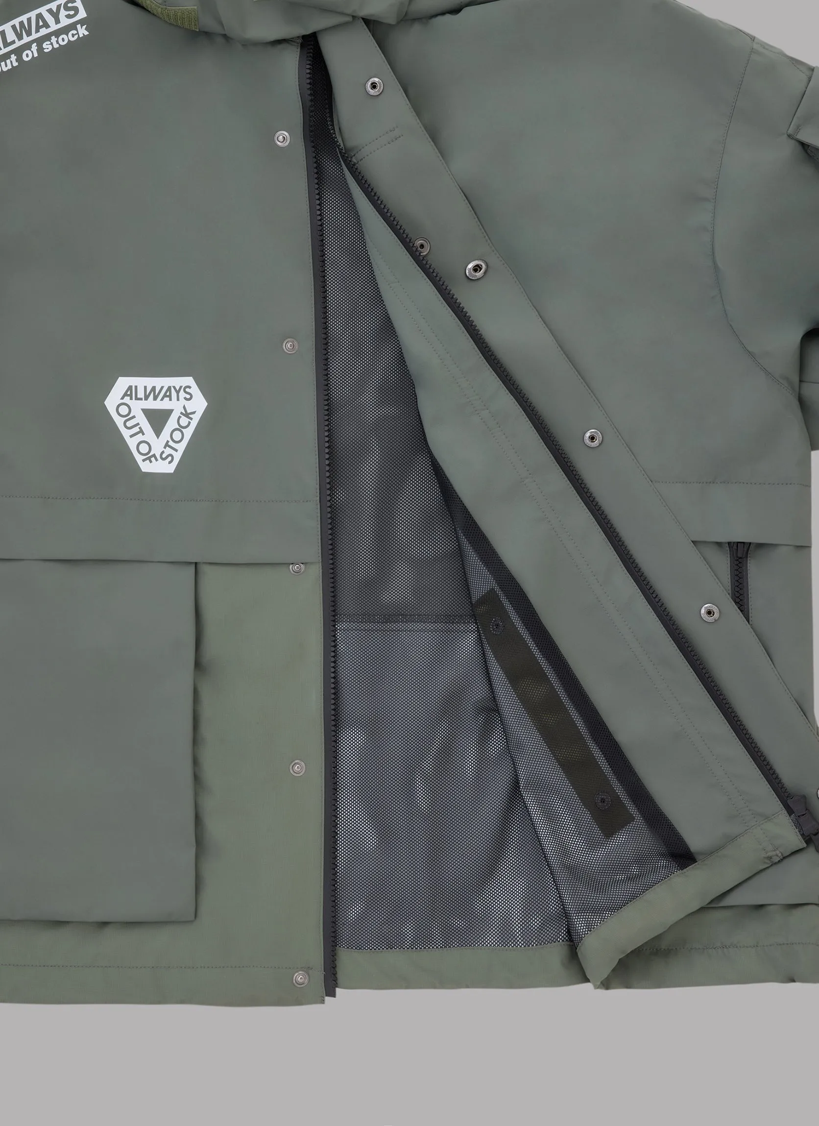 THREE LAYER TRACK JACKET-GREY GREEN