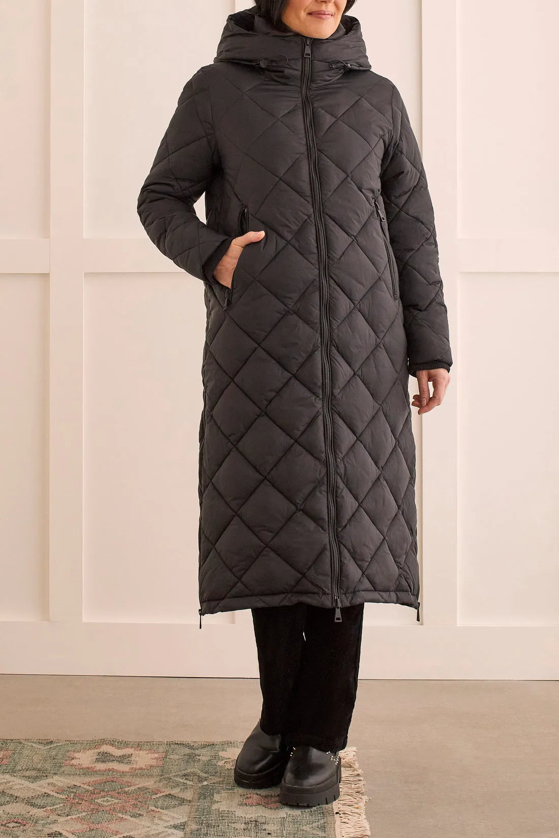 Tribal  Fall/Winter 2023-1615O/3864-Hooded Puffer  -Black