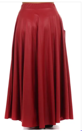 Vegan Leather Maxi Skirt
