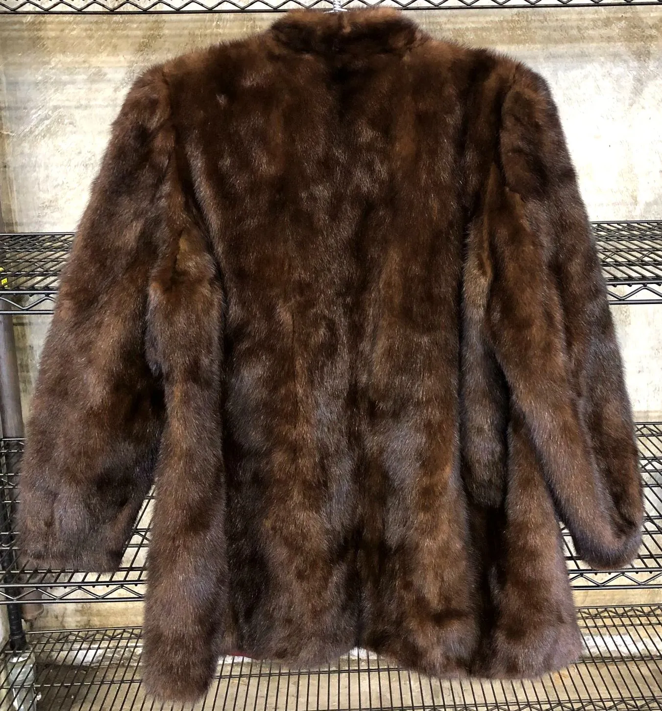 Vintage 1960s Women's Elegant Chocolate Brown Mink Fur Coat w/ Red Satin Lining