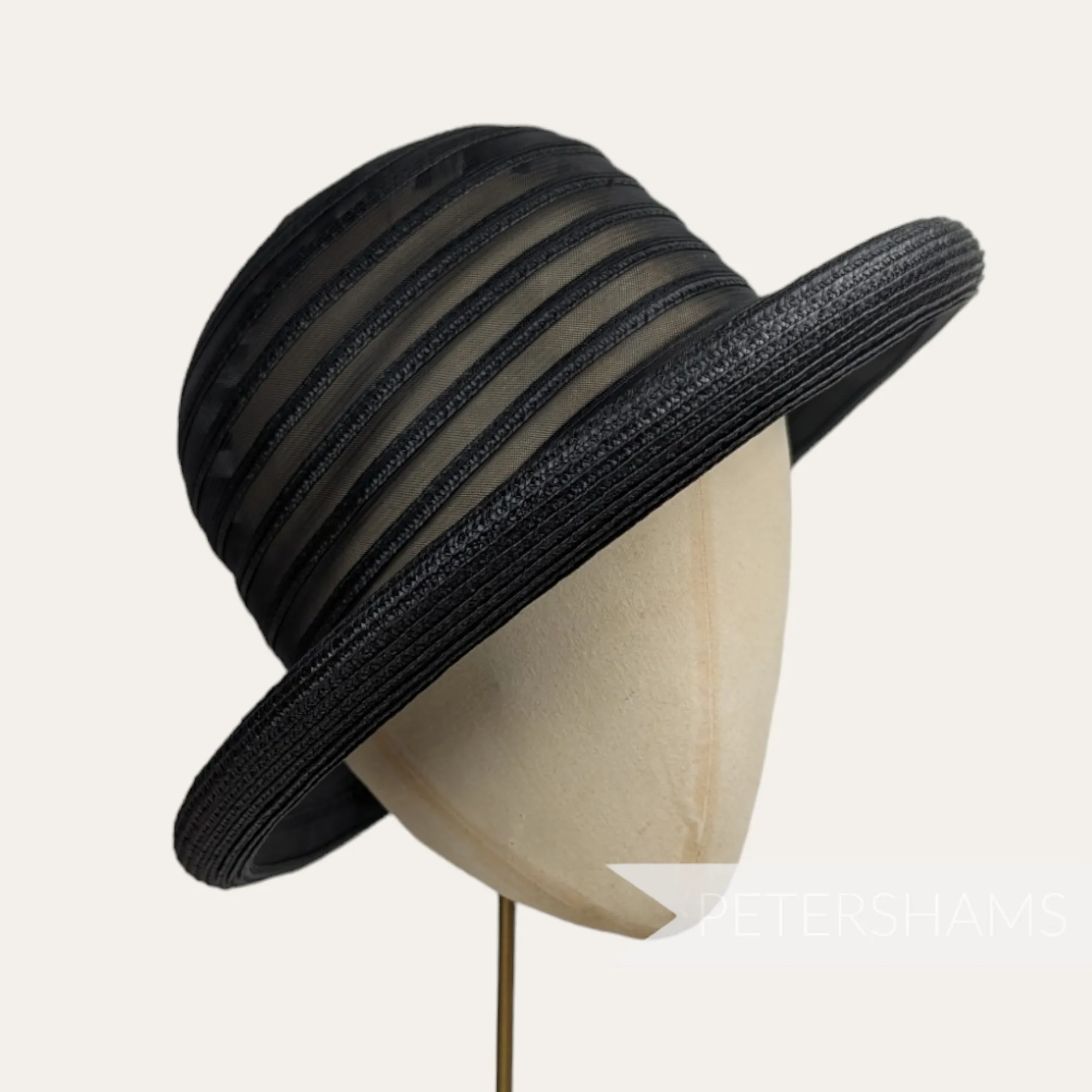 Vintage 1990s Crinoline & Poly-Braid Rolled Edge Hat Base