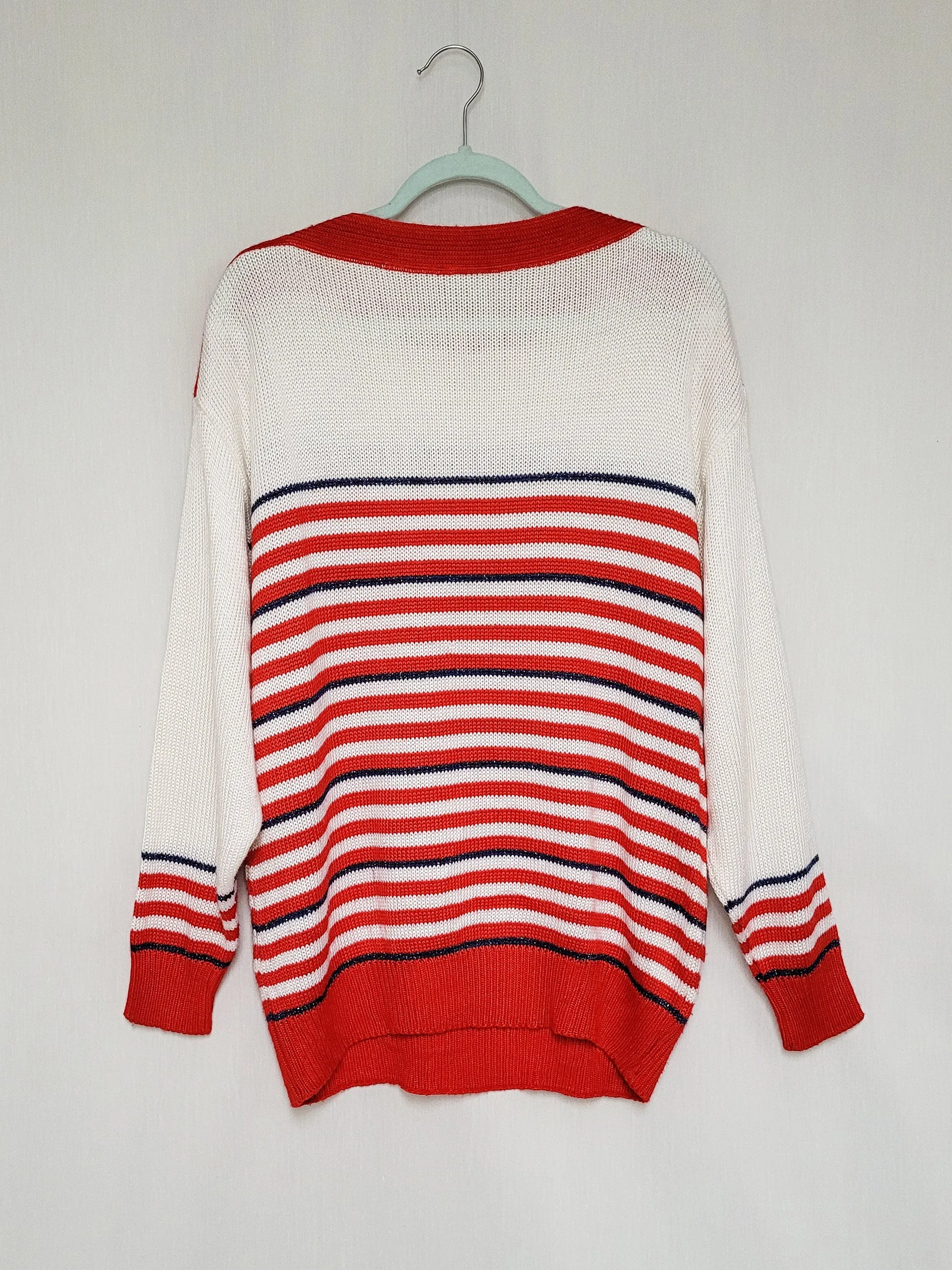 Vintage 90s striped Nautical oversized jumper top