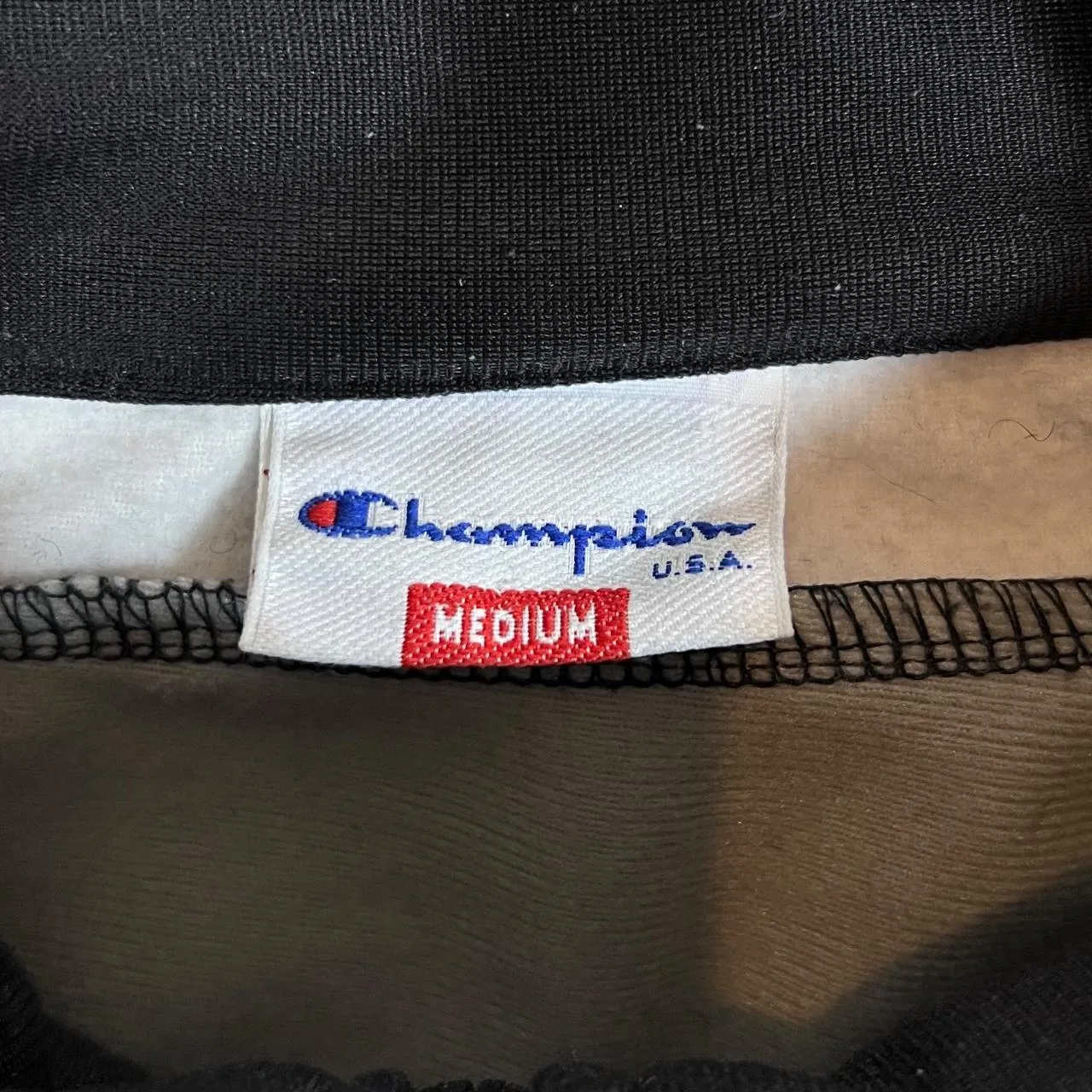 Vintage CHAMPION USA Logo Tape Sleeve Colour Block Track Jacket