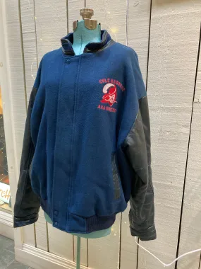 Vintage Cole Harbour AAA Hockey Blue Varsity Jacket, Made in Canada, Size XL