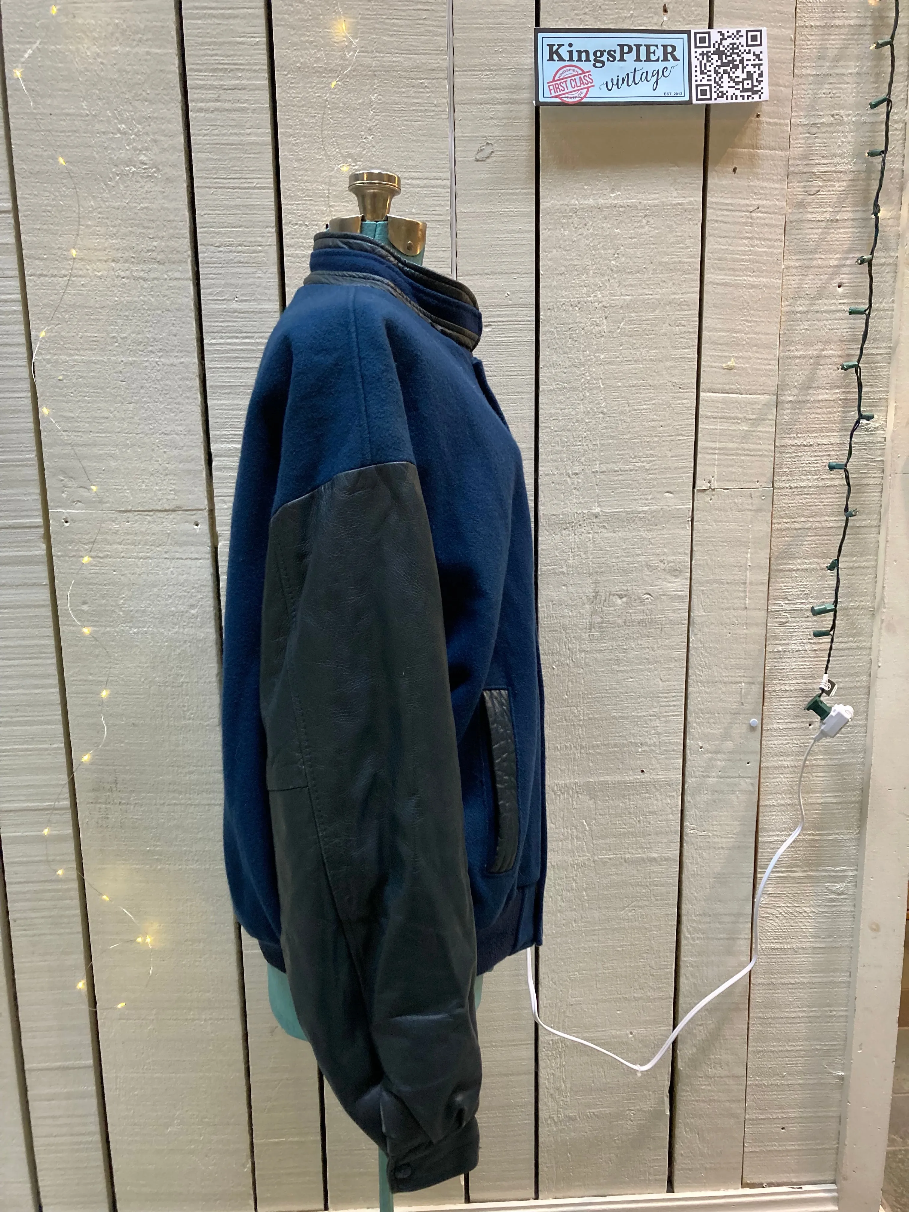 Vintage Cole Harbour AAA Hockey Blue Varsity Jacket, Made in Canada, Size XL
