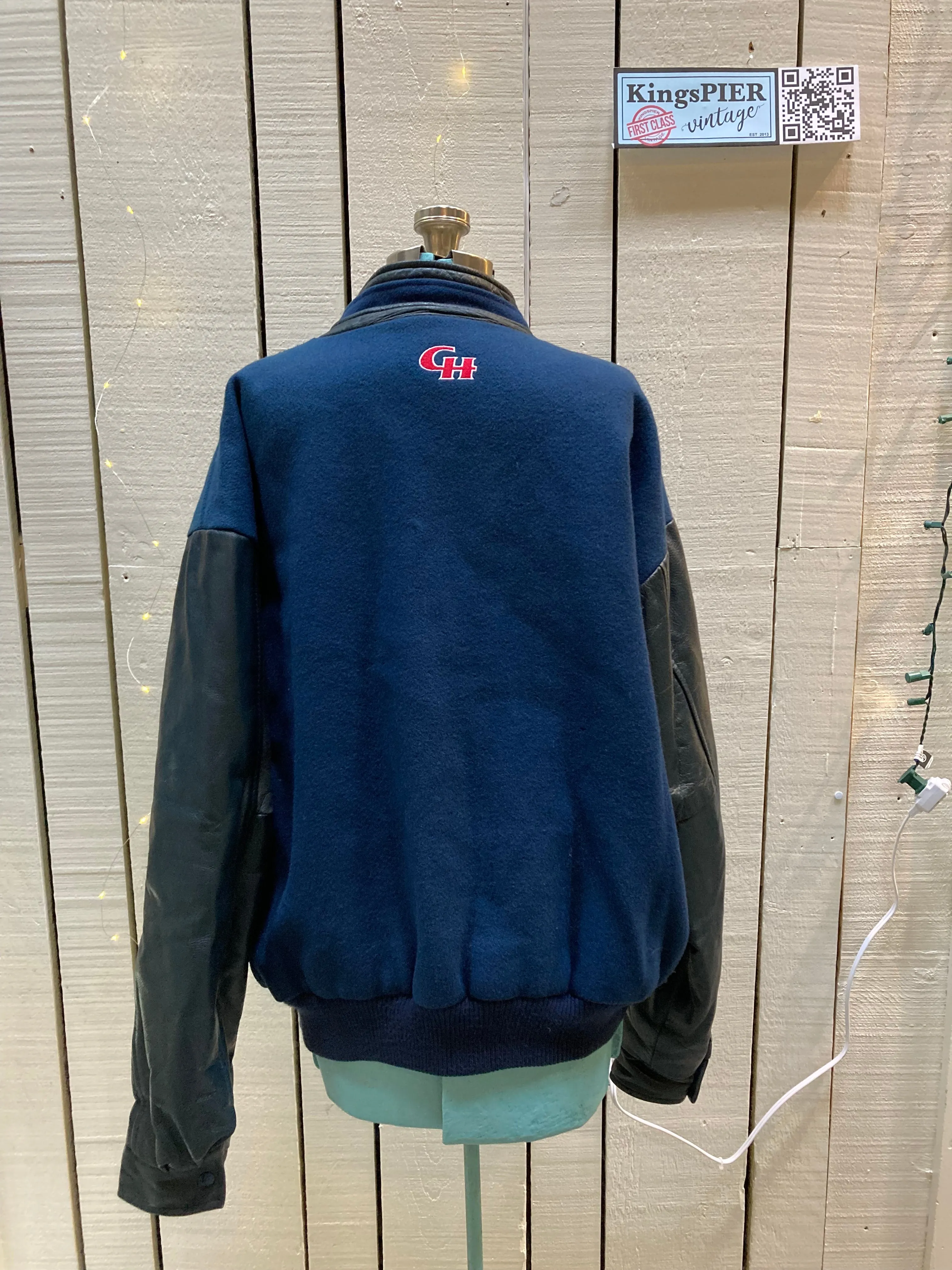 Vintage Cole Harbour AAA Hockey Blue Varsity Jacket, Made in Canada, Size XL