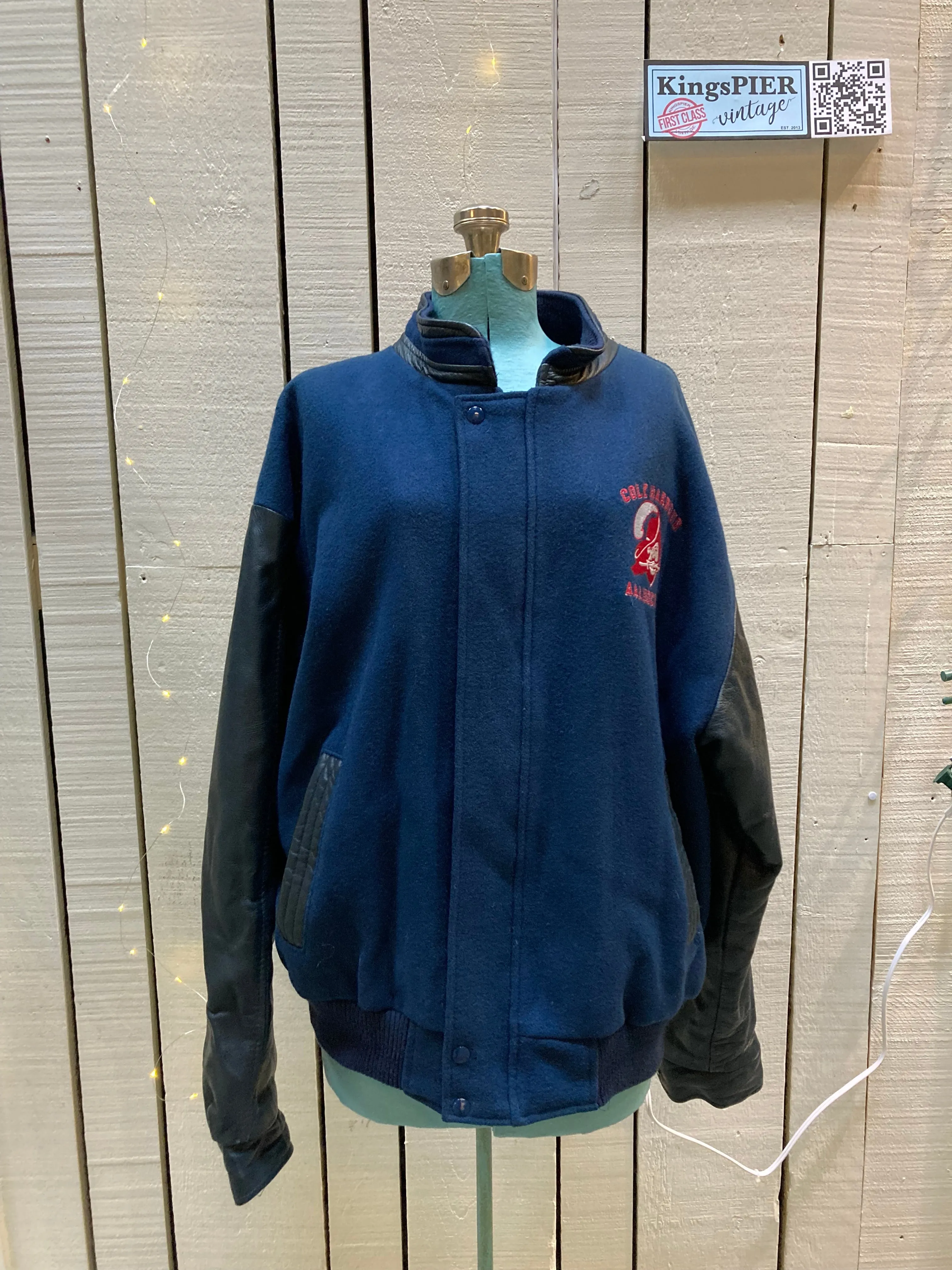 Vintage Cole Harbour AAA Hockey Blue Varsity Jacket, Made in Canada, Size XL
