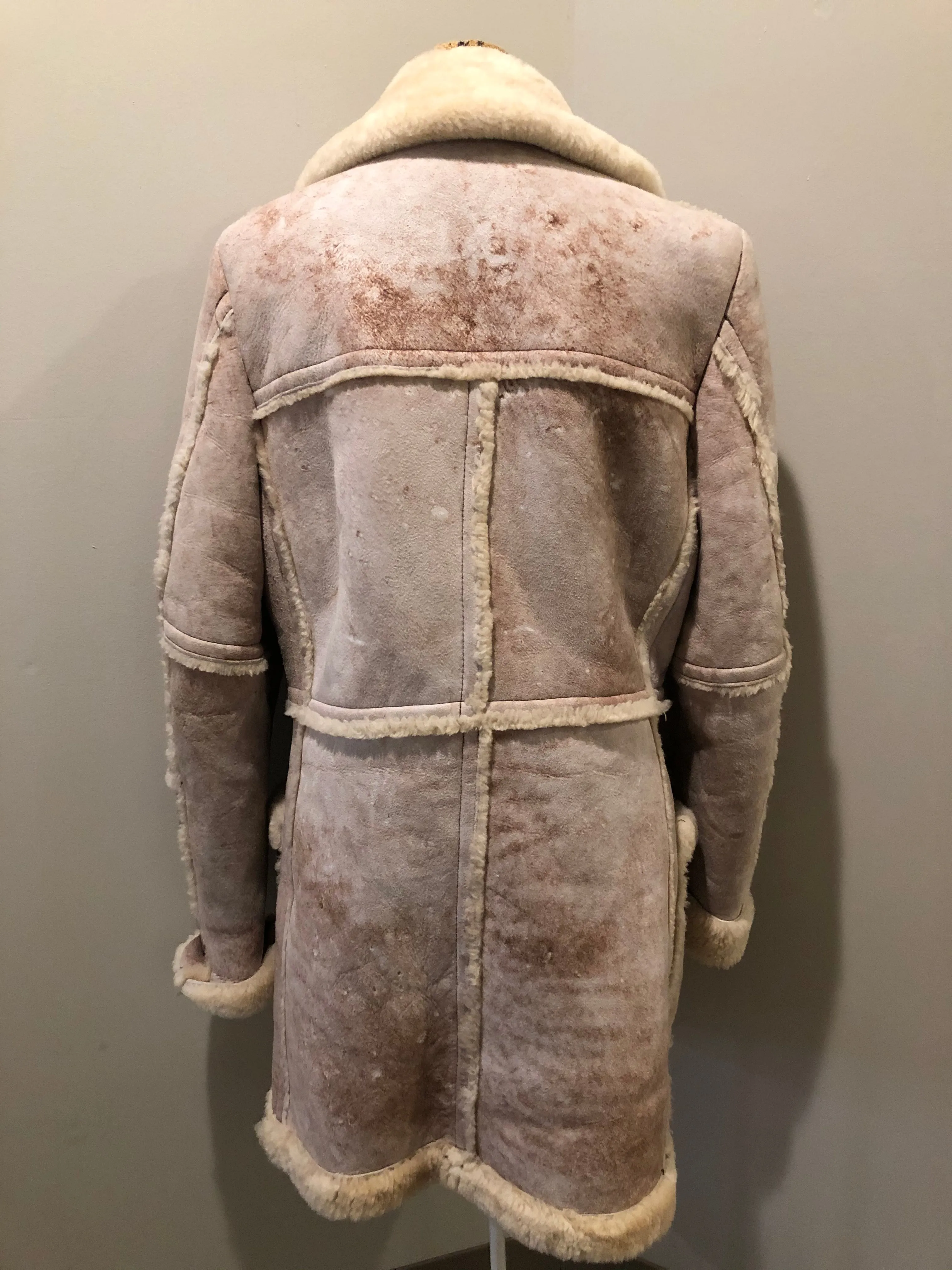 Vintage Dave Epstein Beige Shearling Coat, Made in Canada, SOLD