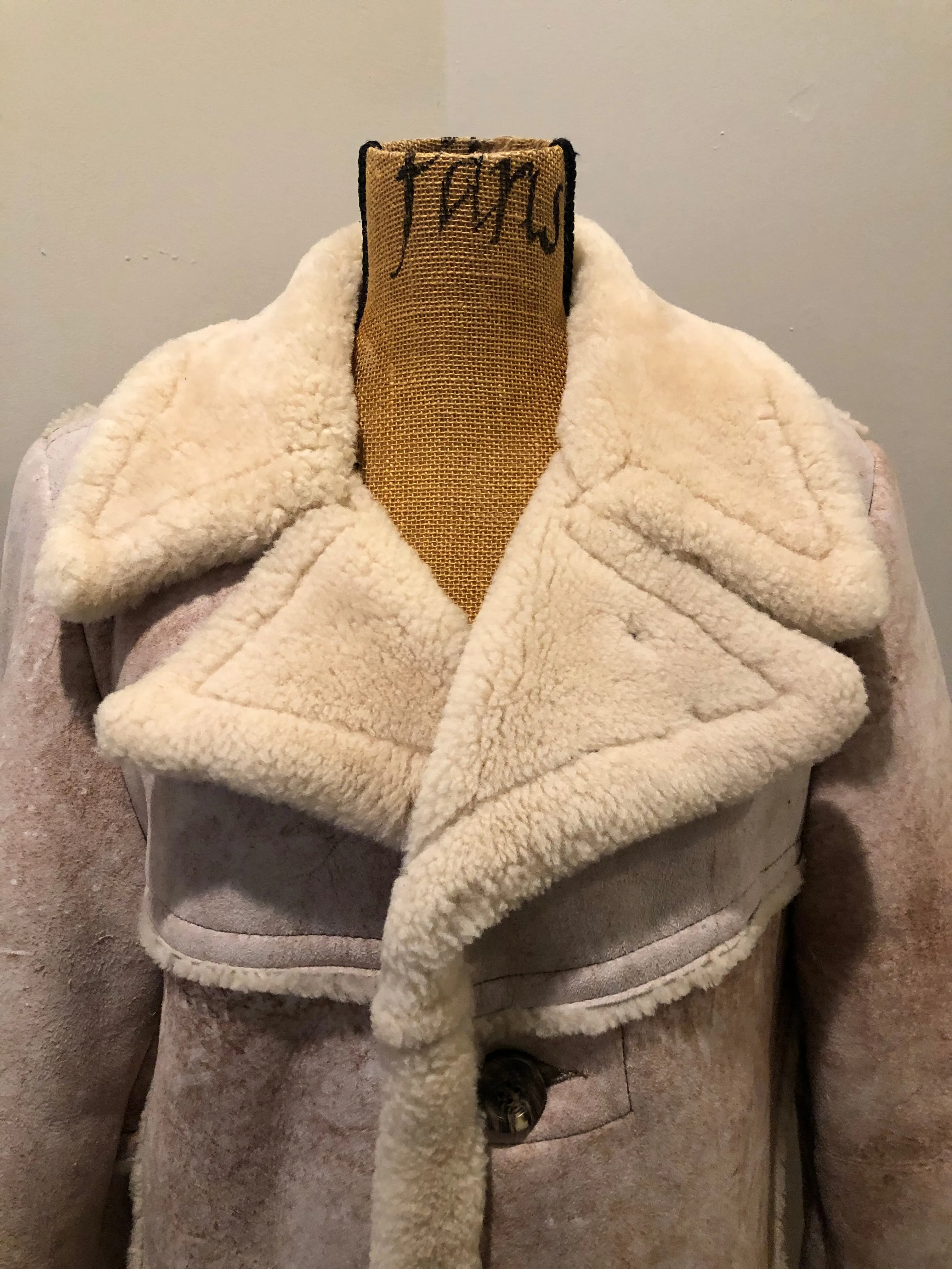 Vintage Dave Epstein Beige Shearling Coat, Made in Canada, SOLD