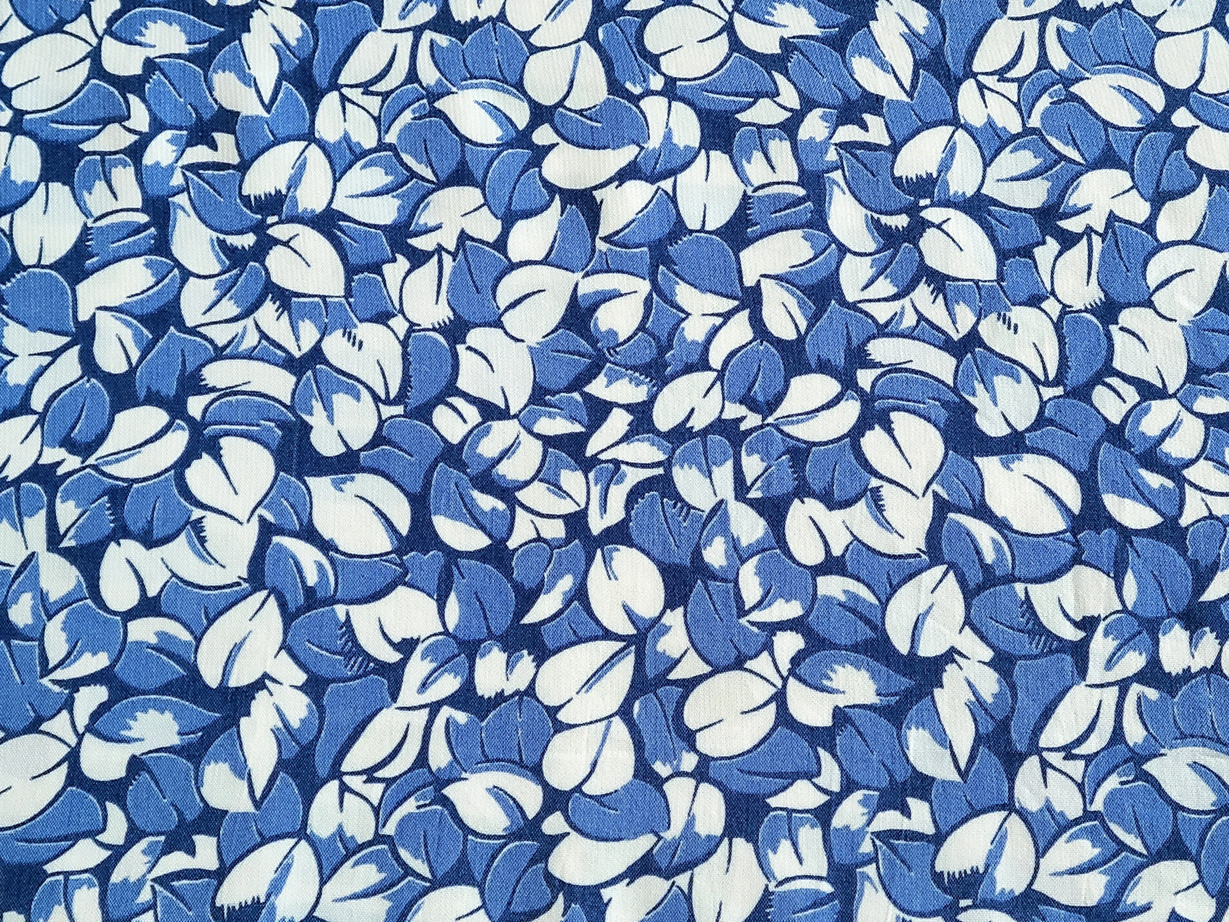 Vintage Fabric - Rayon - Leaves - Beau Monde - Fabric Remnant - RAY311