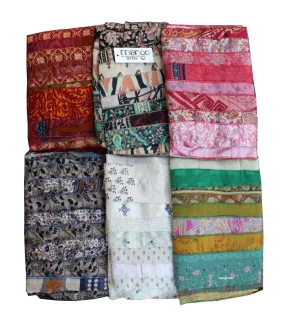 Vintage Indian Silk Sari Saree Recycled Scarves Patchwork scarf Headwraps Wholesale Lots Mango Gifts
