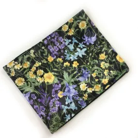 Wildflowers, Womans Versatile Scarf, Headband, HatBand, Neck Warmer, Washable, Ladies Scarf, Velour Scarf, Designer Gaiter, Velour