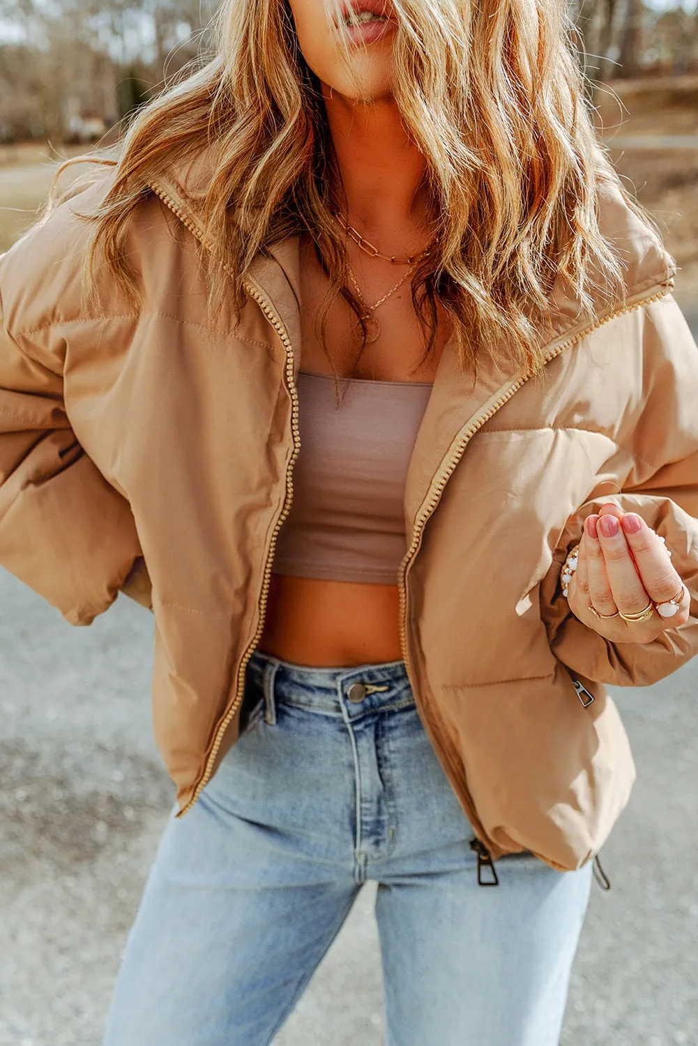 Winter Charm Zip Up Puffer Jacket