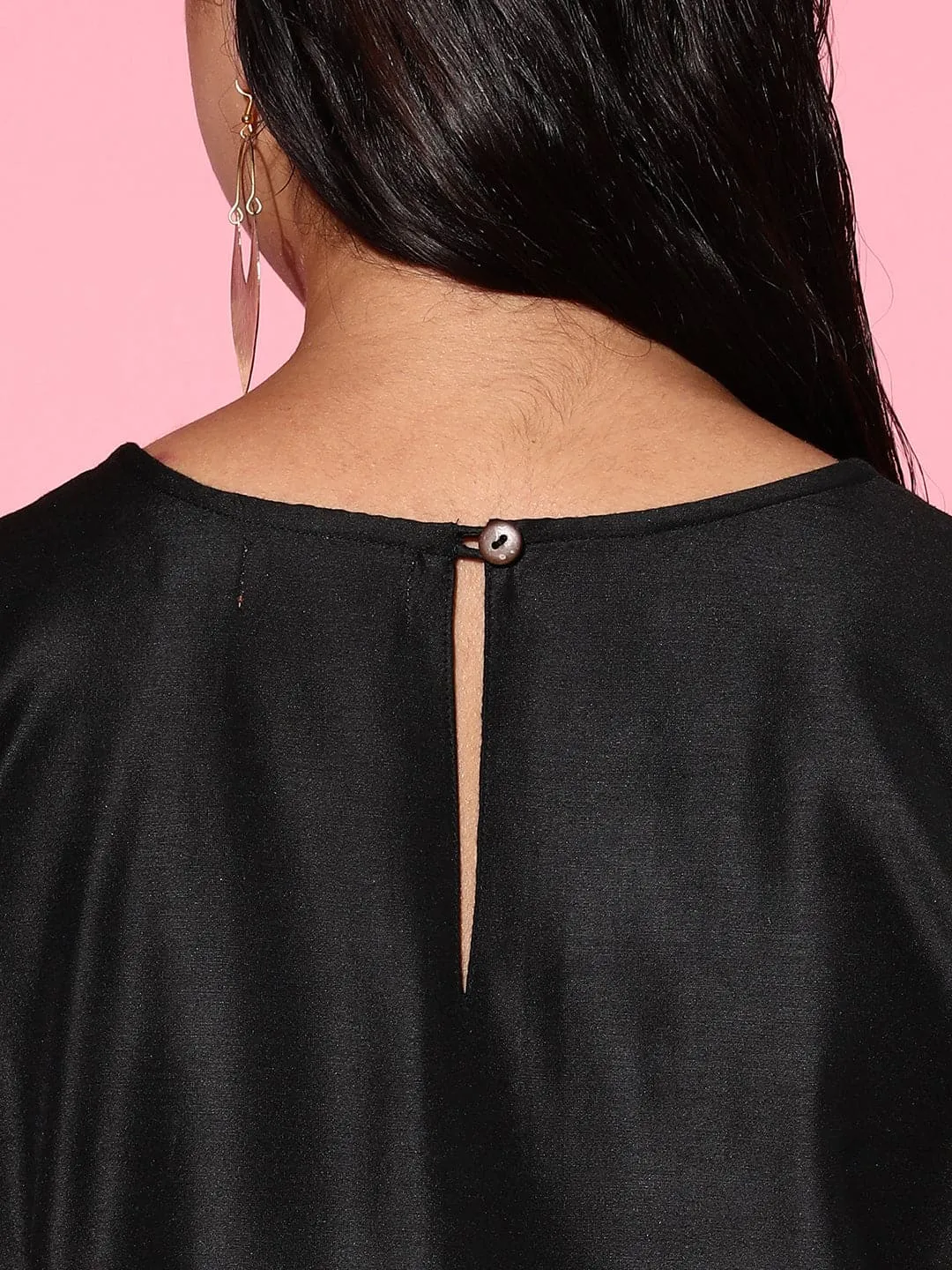 Women Black Mirror Embroidered A Line Kurta