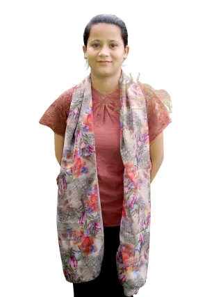 Women Fashion Indian Silk Sari Printed Scarf Headwraps Neck Scarf Wholesale Lots