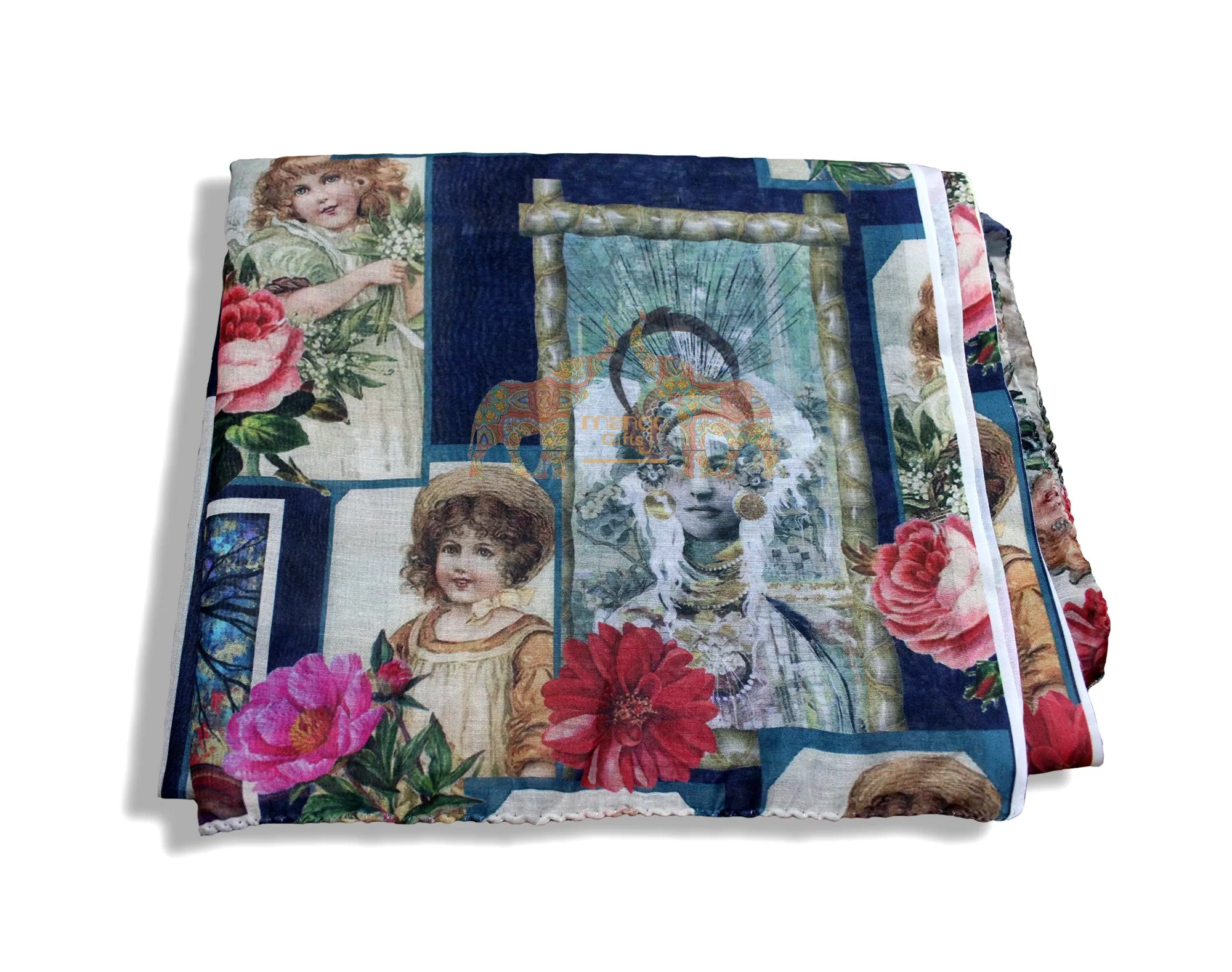 Women Fashion Indian Silk Sari Printed Scarf Headwraps Neck Scarf Wholesale Lots