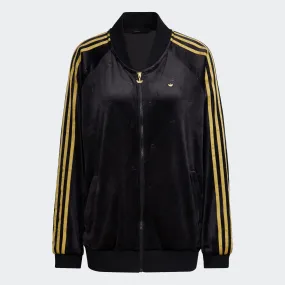 Women’s adidas Originals Velvet Monogram Track Jacket Black