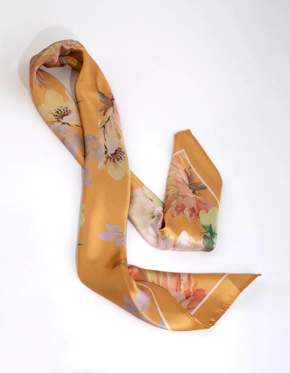 Yellow Floral Bandana Hair Scarf