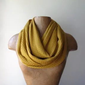 YELLOW OCHRE Waffle Knit Infinity Scarf