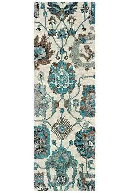 Zahra 75503 Ivory/Blue Rug