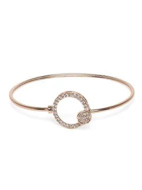 ZAVERI PEARLS Rose Gold Cubic Zirconia Contemporary Bangle Style Brass Kada For Women-ZPFK9946