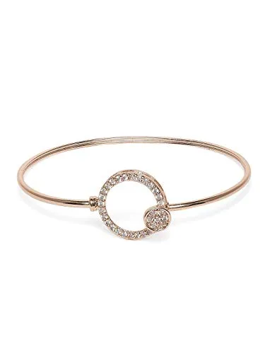 ZAVERI PEARLS Rose Gold Cubic Zirconia Contemporary Bangle Style Brass Kada For Women-ZPFK9946