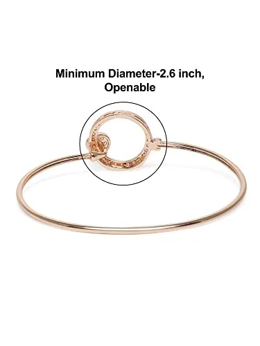 ZAVERI PEARLS Rose Gold Cubic Zirconia Contemporary Bangle Style Brass Kada For Women-ZPFK9946